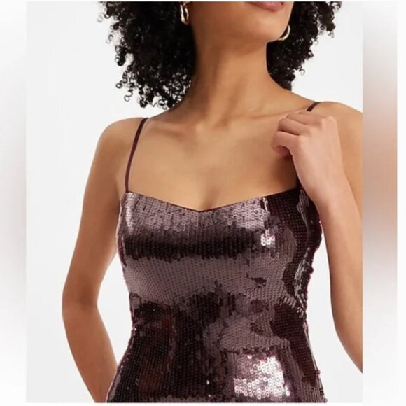 Express Burgundy Sequin Dress - Picture 4 of 6
